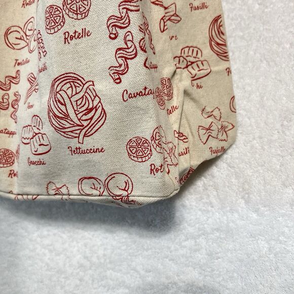 PASTA Cotton Canvas Tote Reusable Shopping Bag Red Cream Chef Gift Ecofriendly - Picture 11 of 17